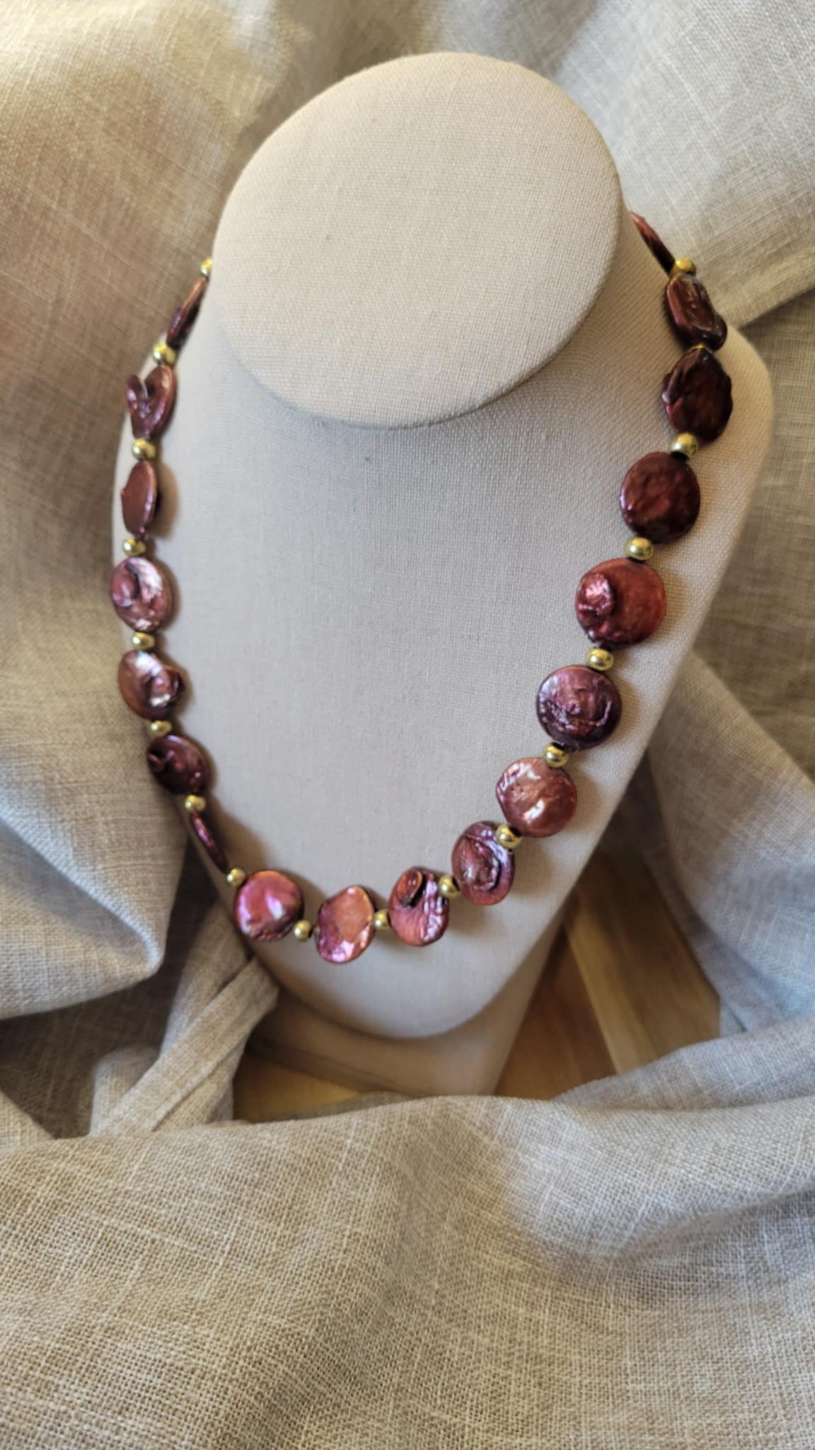Burgundy Pearl Necklace