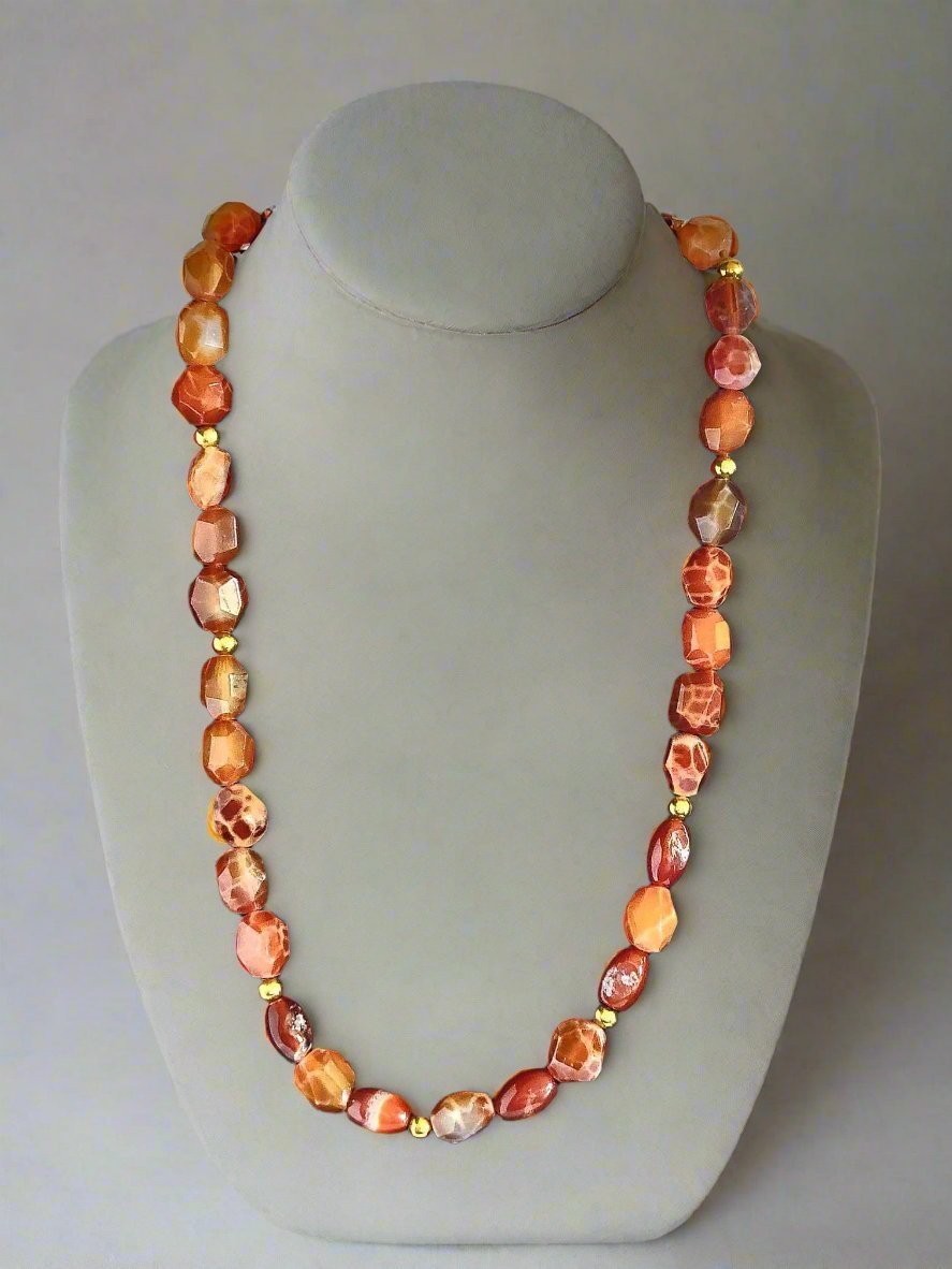 Fire Agate Necklace - Strings Handmade