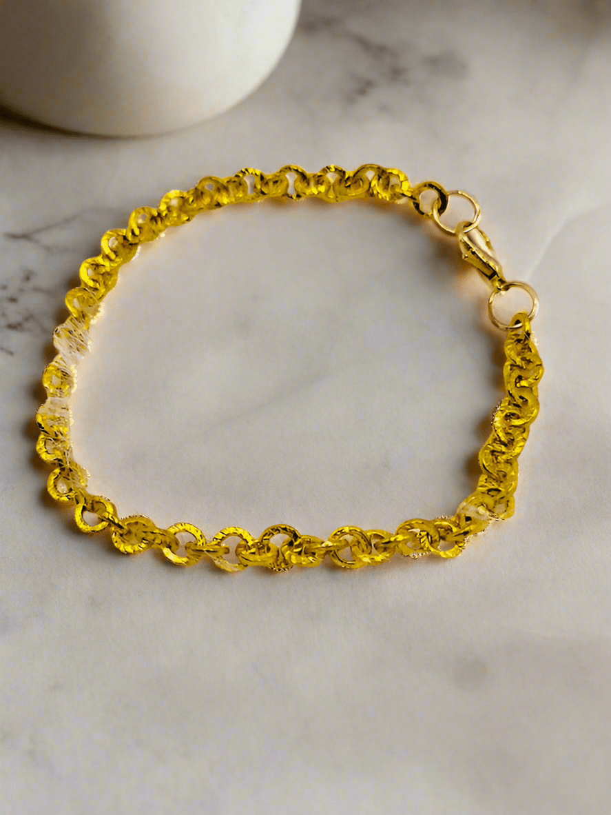 Gold Tone Chain Bracelet - Strings Handmade