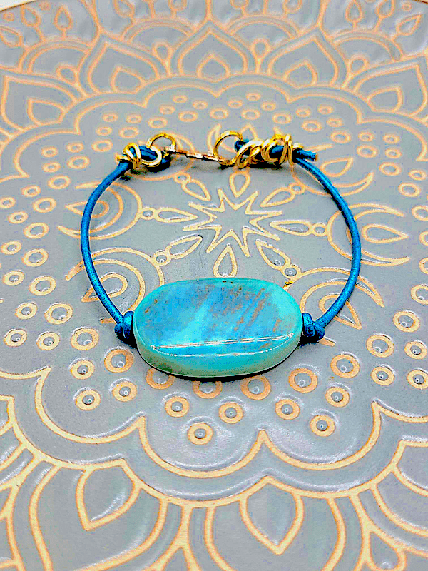 Hand Knotted Leather And Gemstone Bracelet - Strings Handmade