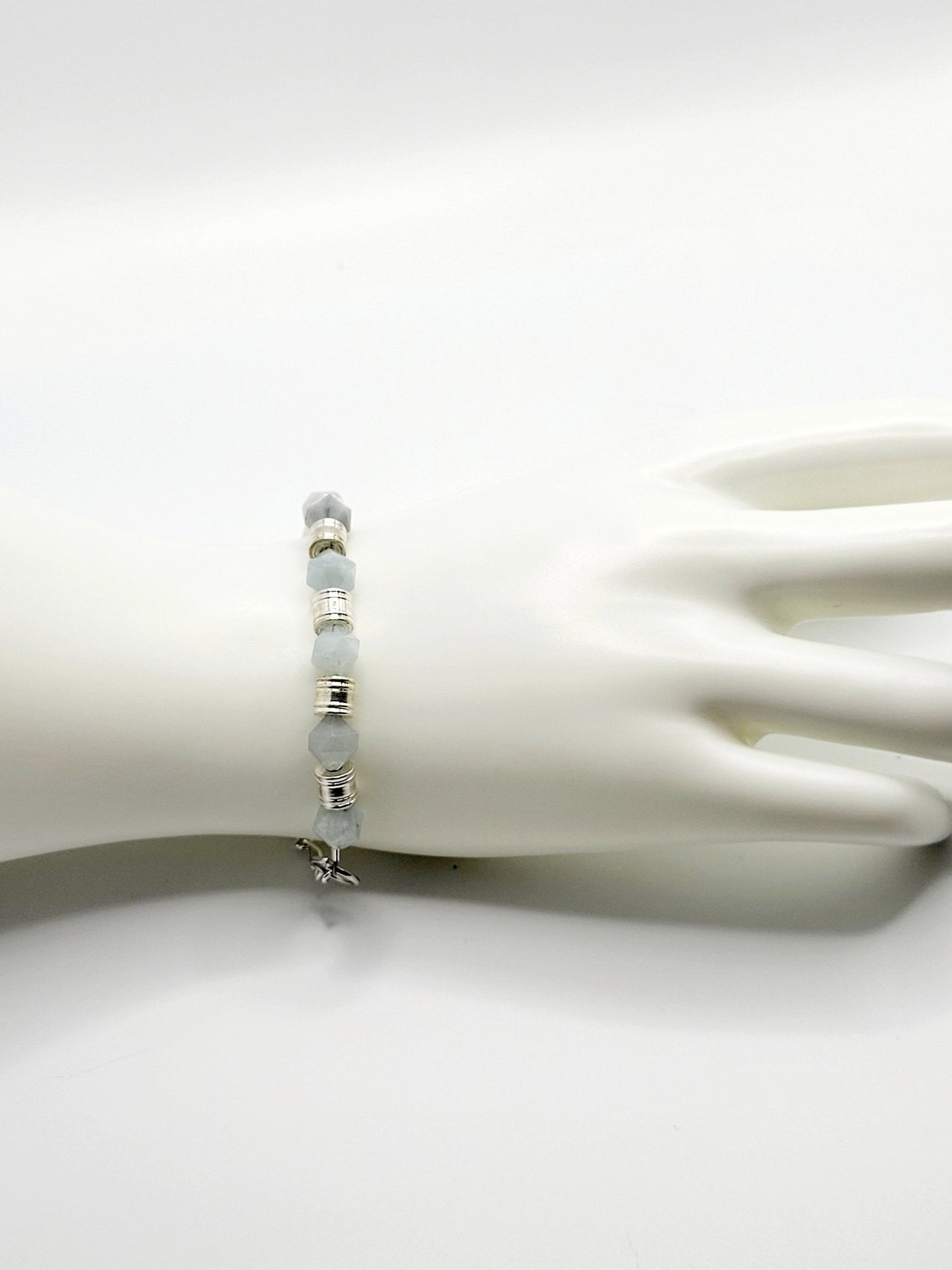 Aquamarine Beaded Bracelet - Strings Handmade