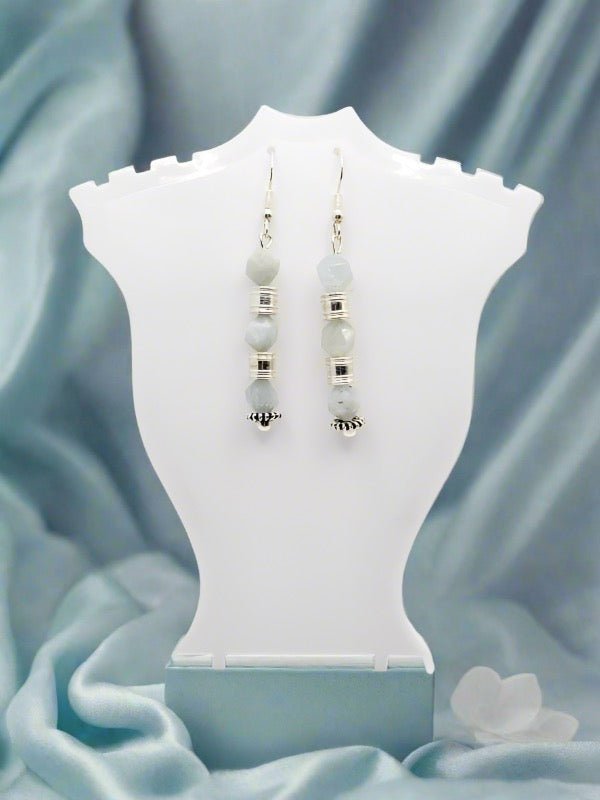 Aquamarine Drop Earrings - Strings Handmade