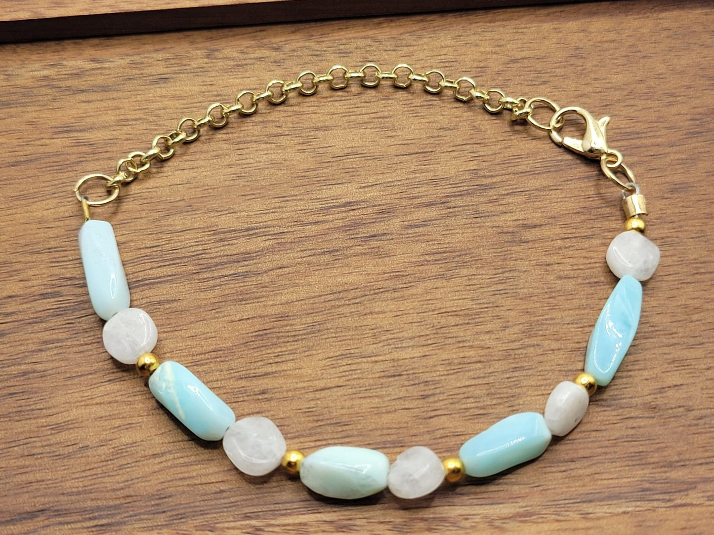 Blue Opal And Moonstone Bracelet - Strings Handmade
