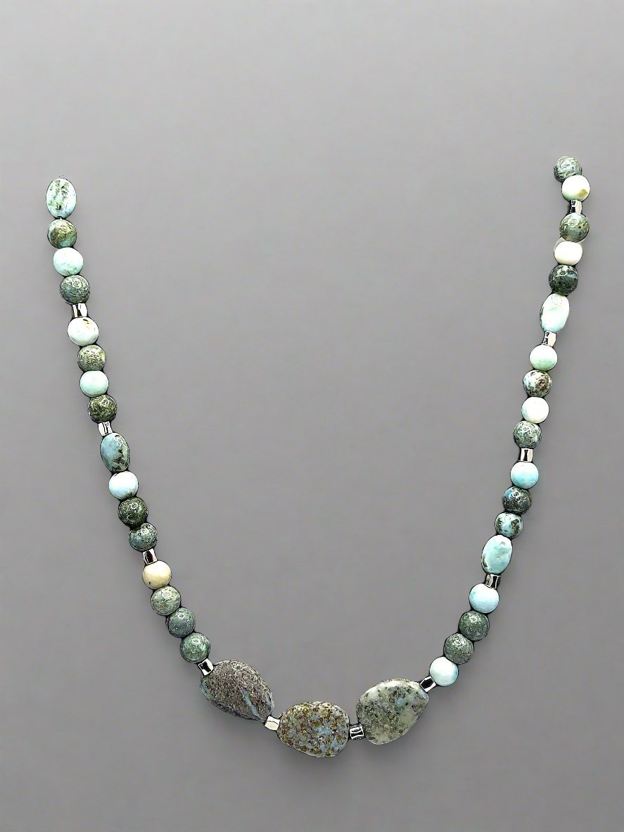 Larimar Beaded Necklace - Strings Handmade