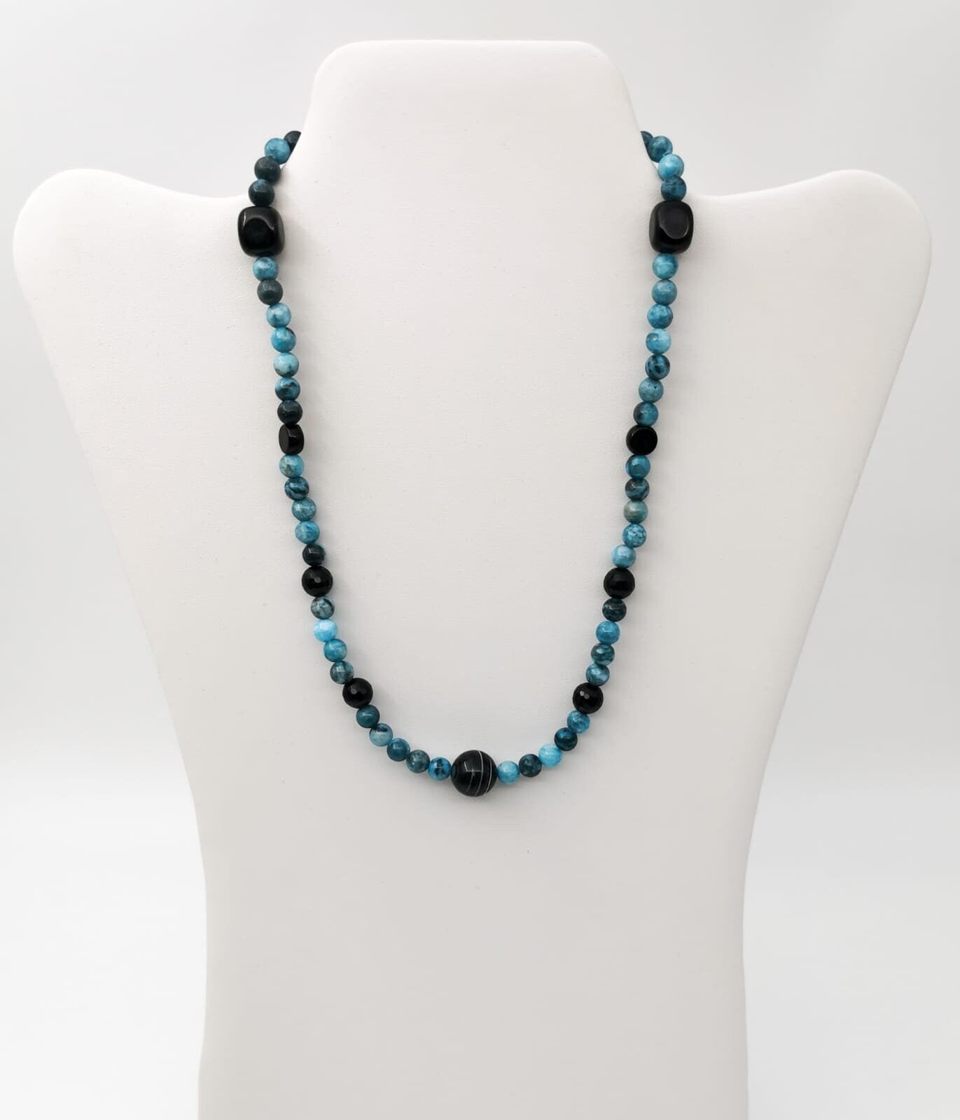 Ocean Jasper And Black Agate Necklace - Strings Handmade