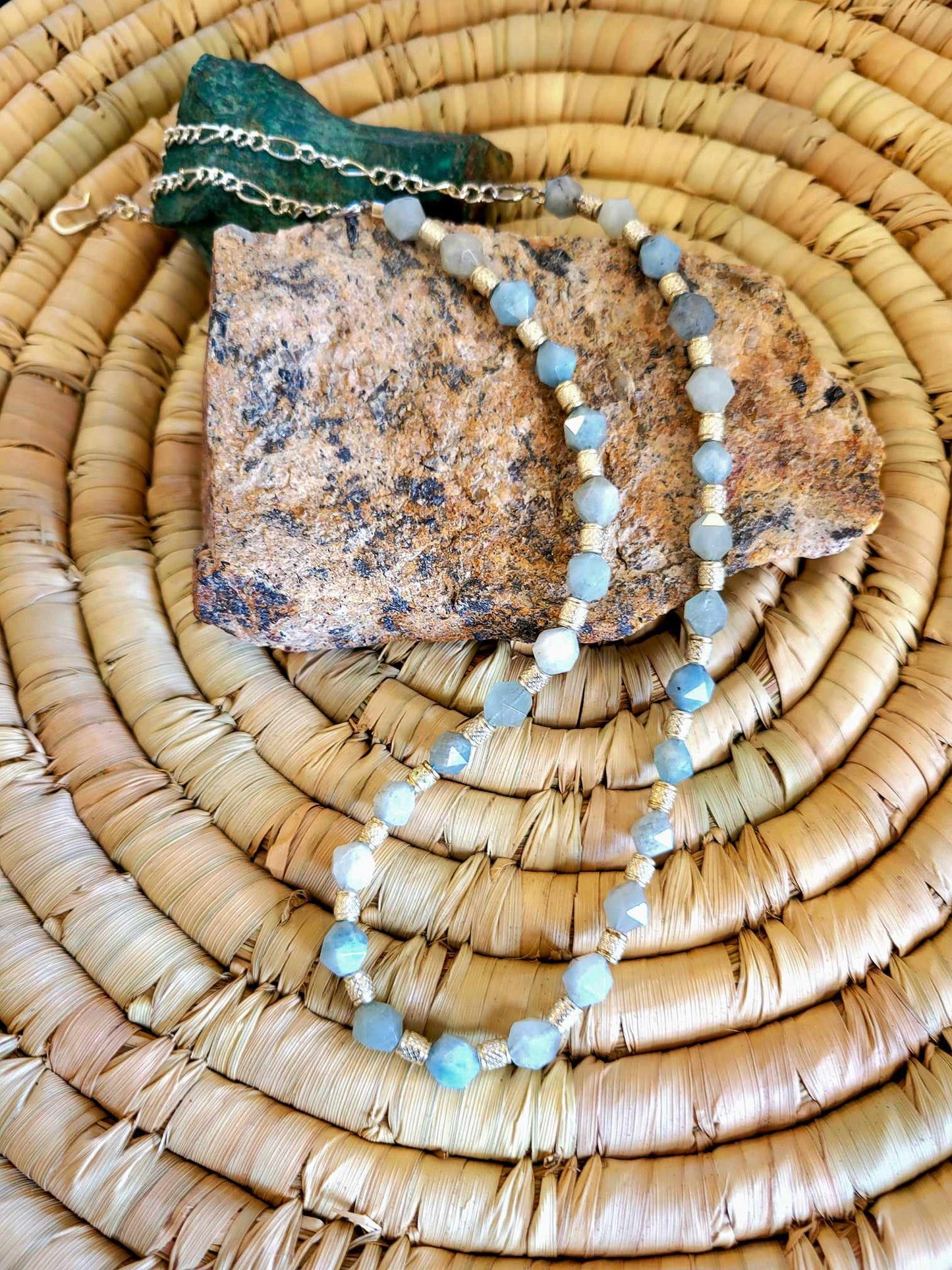 Aquamarine Beaded Necklace