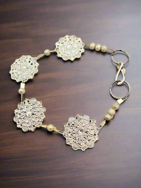 Silver Tone Floral Bracelet