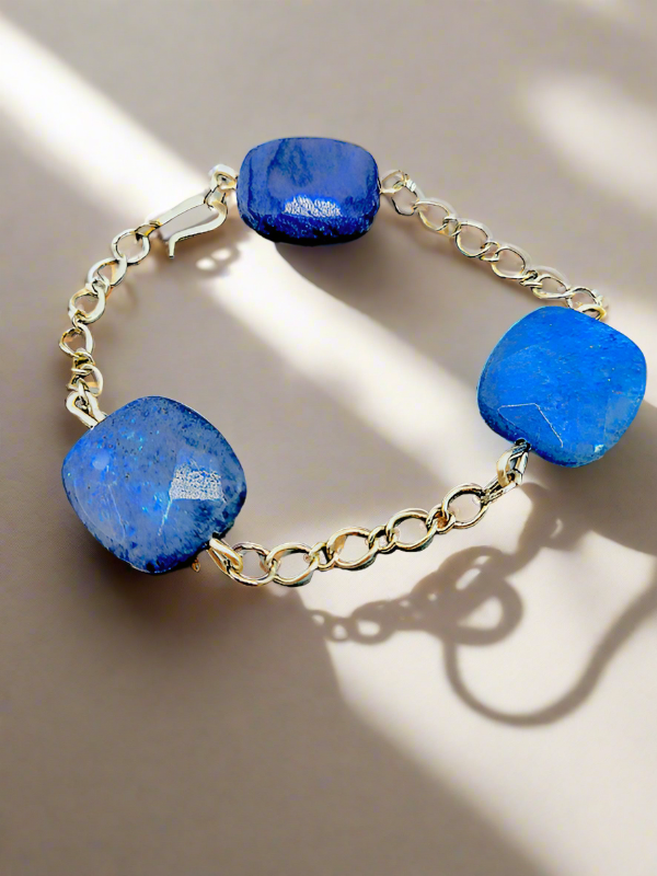 Blue Gemstone Station Bracelet