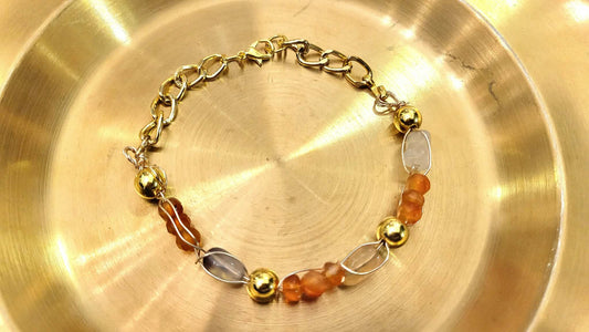 Wire-wrapped Sunstone Bracelet
