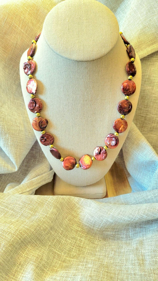Burgundy Pearl Necklace