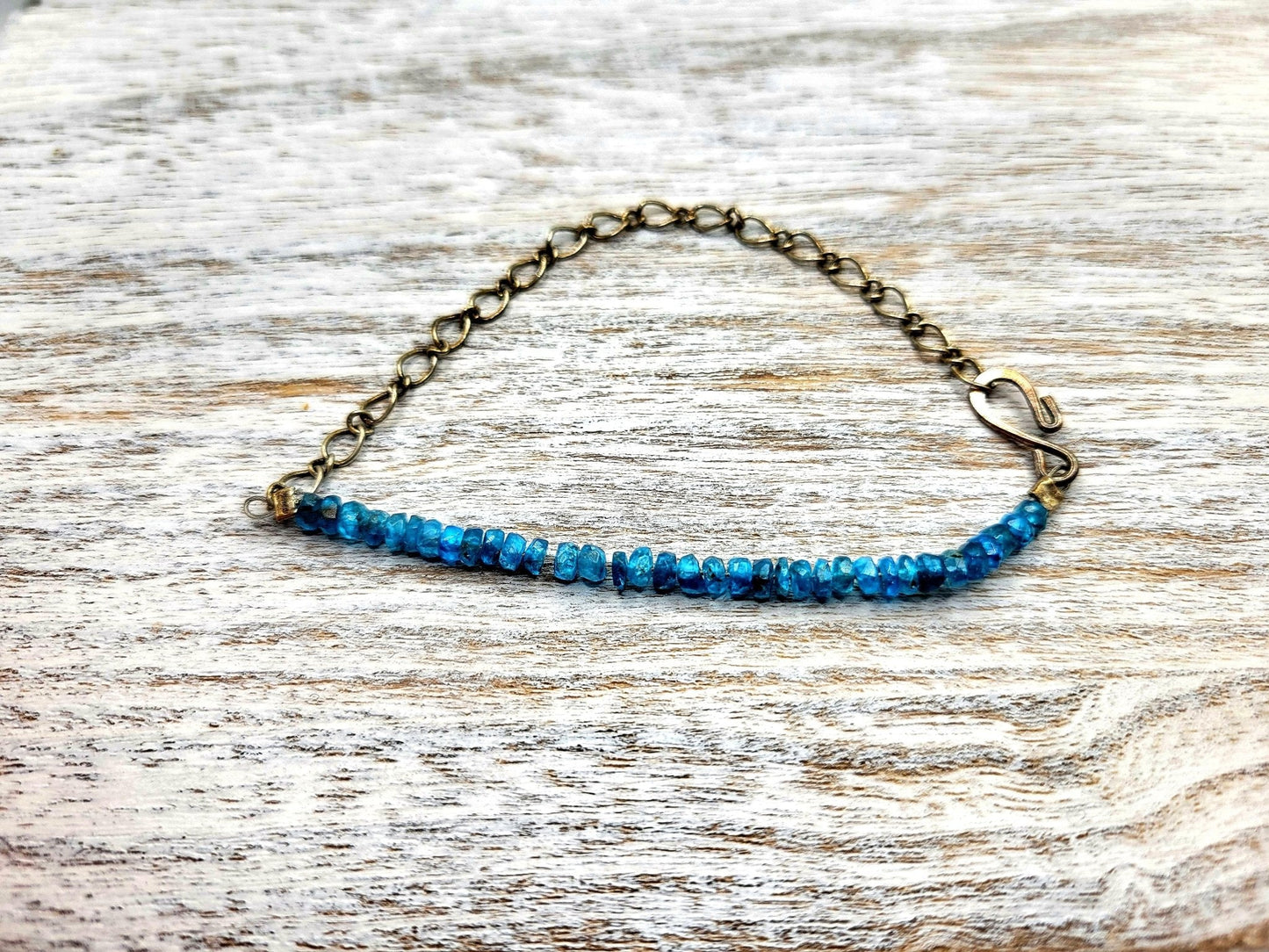 Blue Apatite Bracelet - Strings Handmade