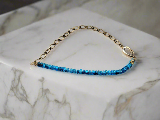 Blue Apatite Bracelet - Strings Handmade