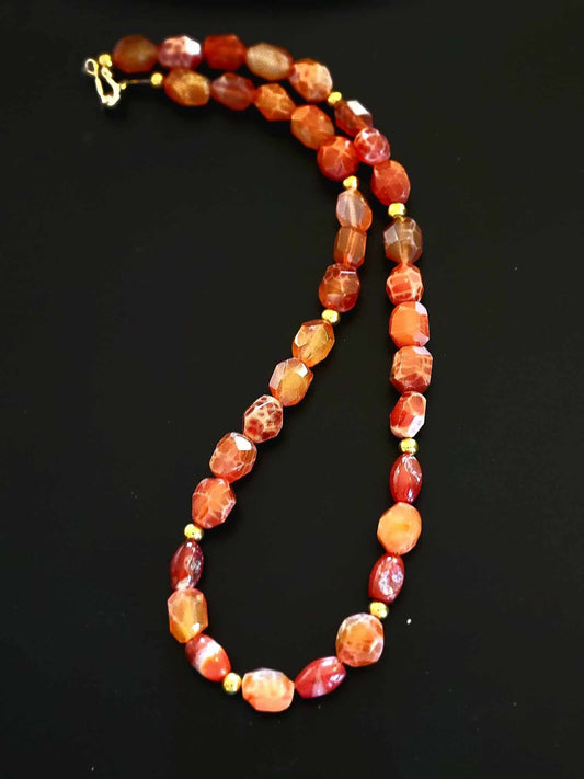 Fire Agate Necklace - Strings Handmade