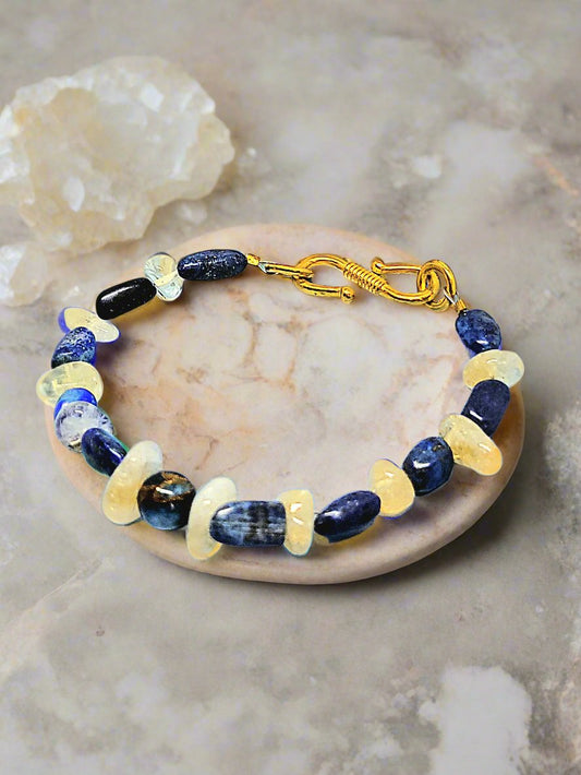 Lapis And Citrine Bracelet