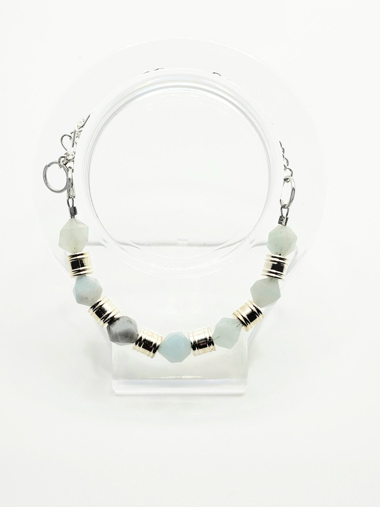 Aquamarine Beaded Bracelet - Strings Handmade