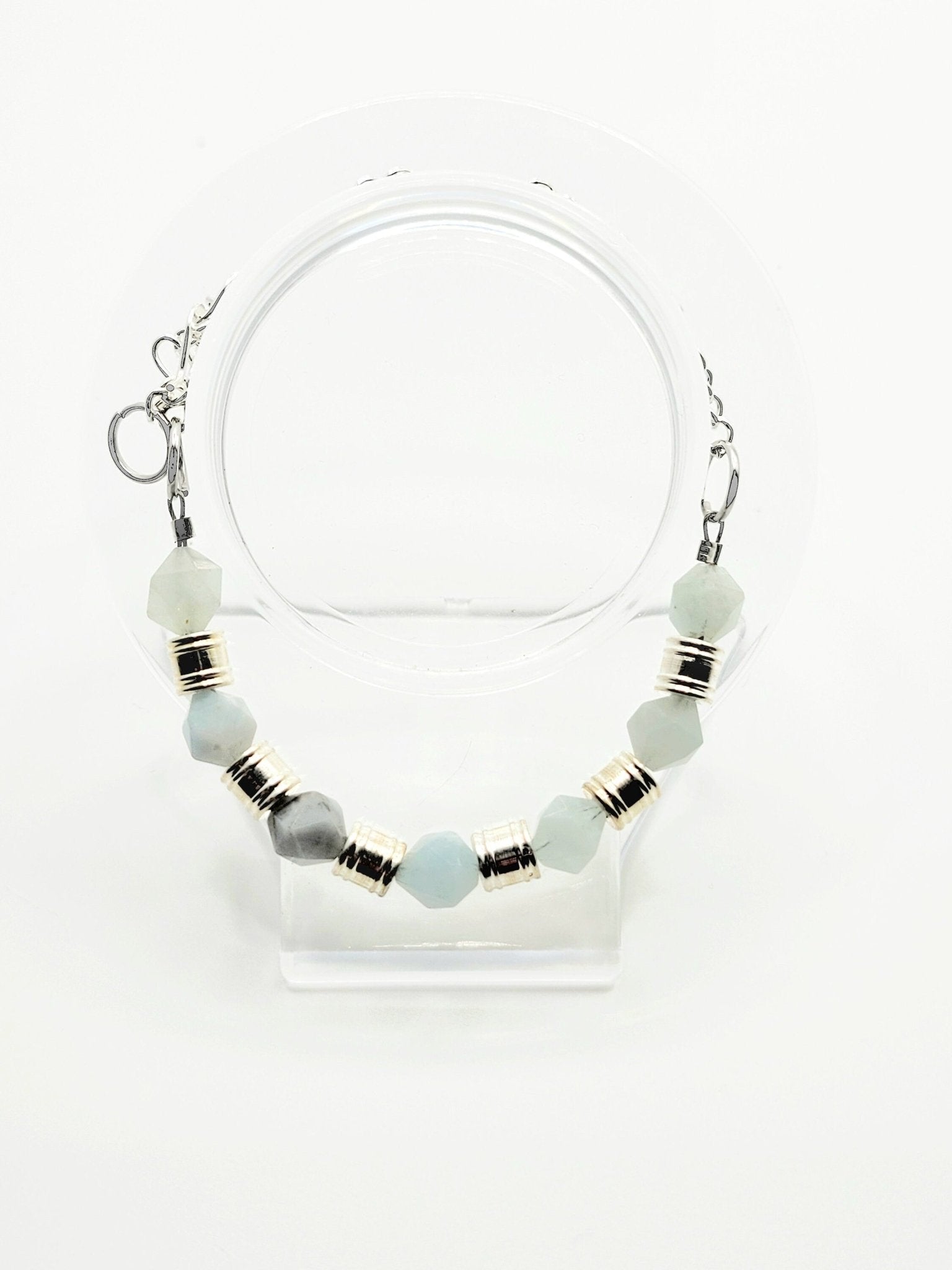 Aquamarine Beaded Bracelet - Strings Handmade