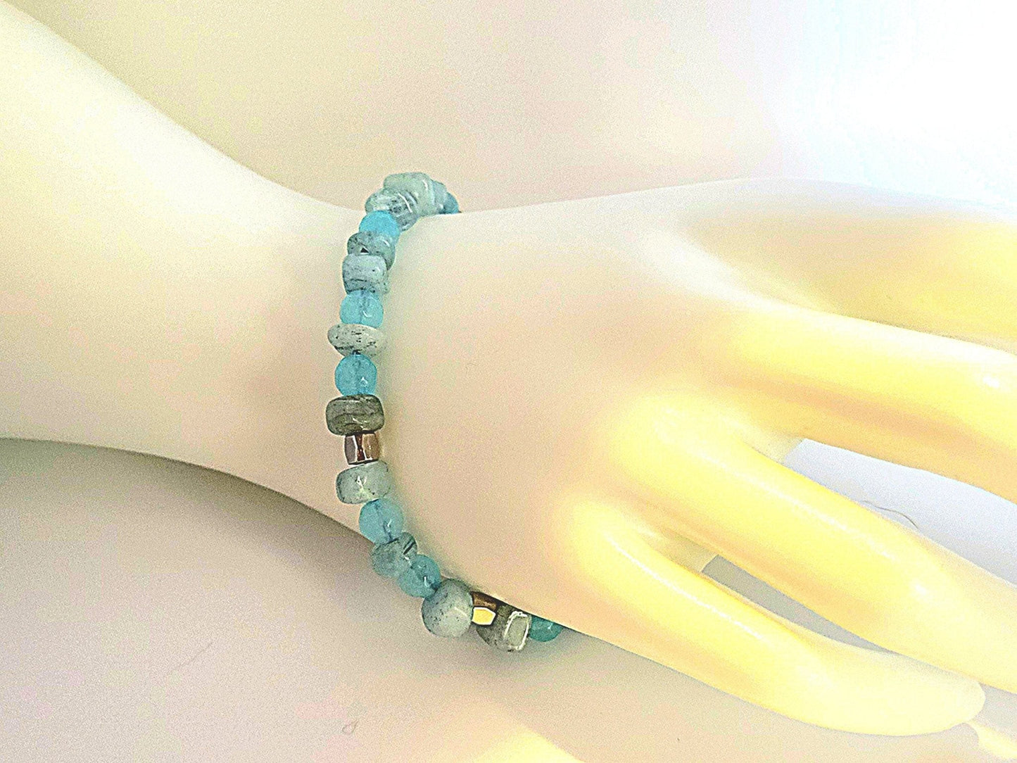 Aquamarine Stretch Bracelet - Strings Handmade