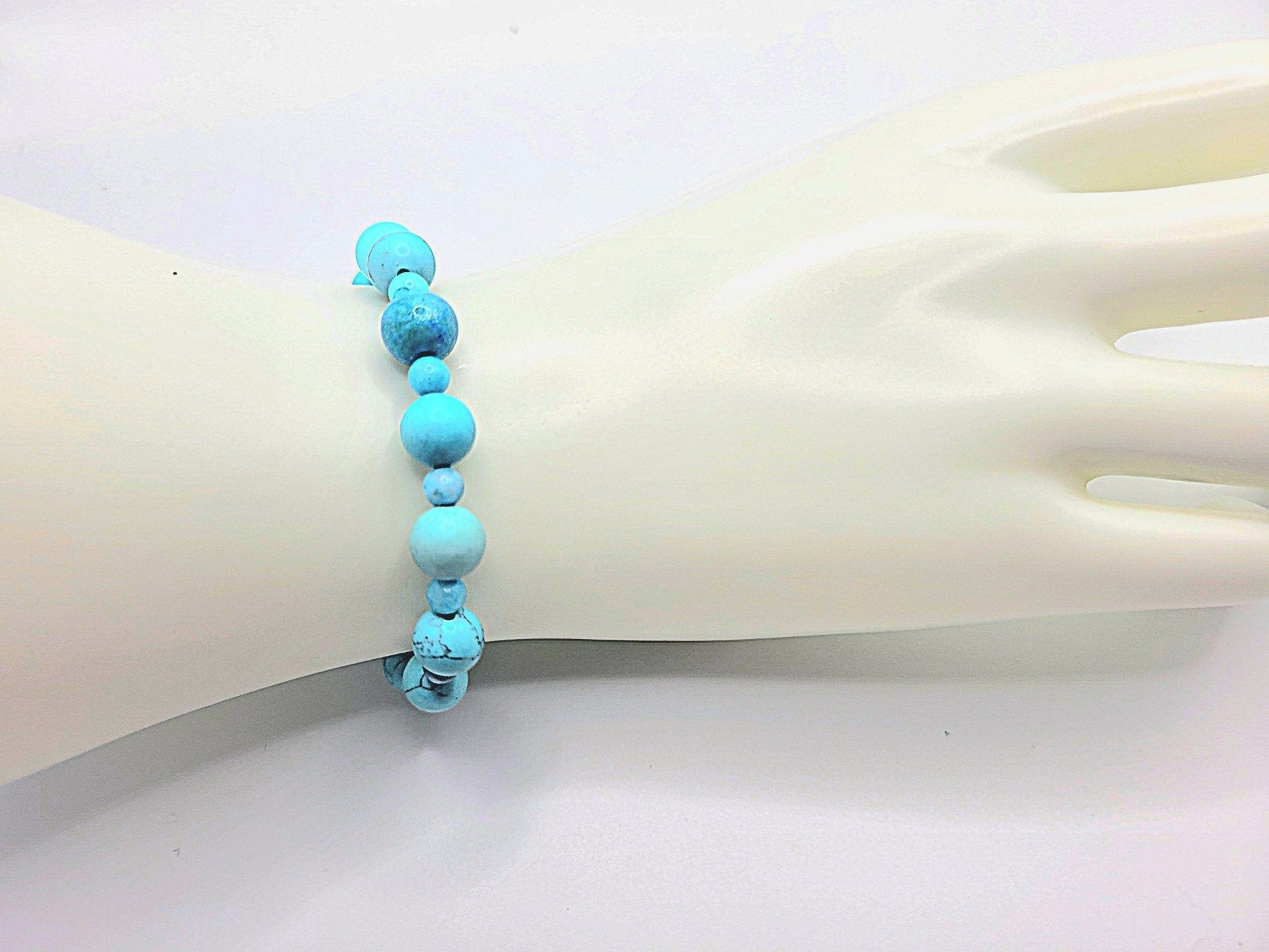 Blue Magnesite Stretch Bracelet - Strings Handmade