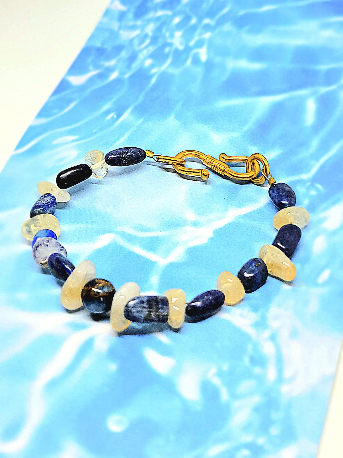 Lapis And Citrine Bracelet