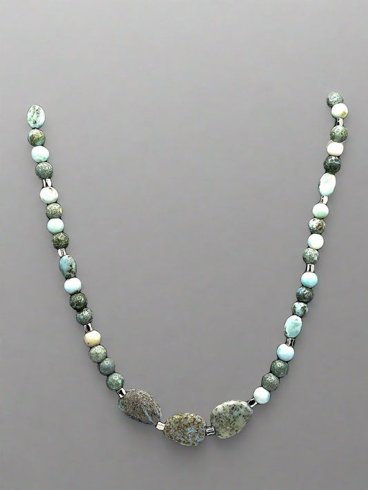Larimar Beaded Necklace - Strings Handmade