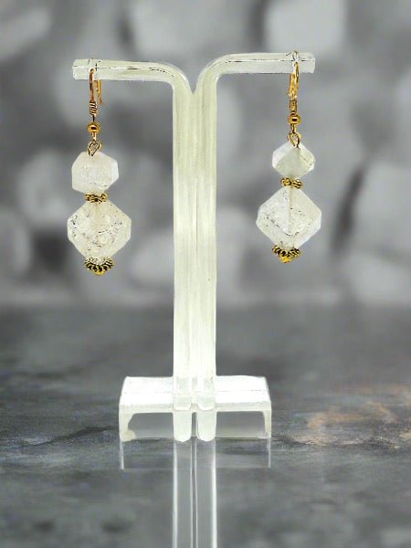 Quartz Crystal Drop Earrings - Strings Handmade