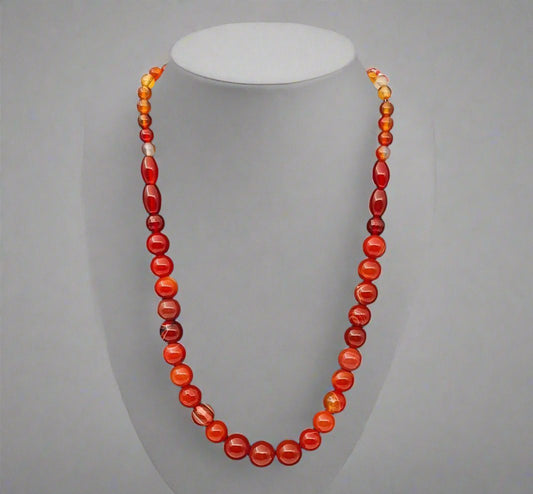 Red Agate Necklace - Strings Handmade