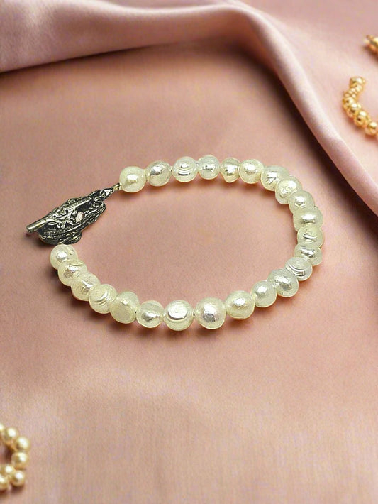 White Pearl Bracelet - Strings Handmade