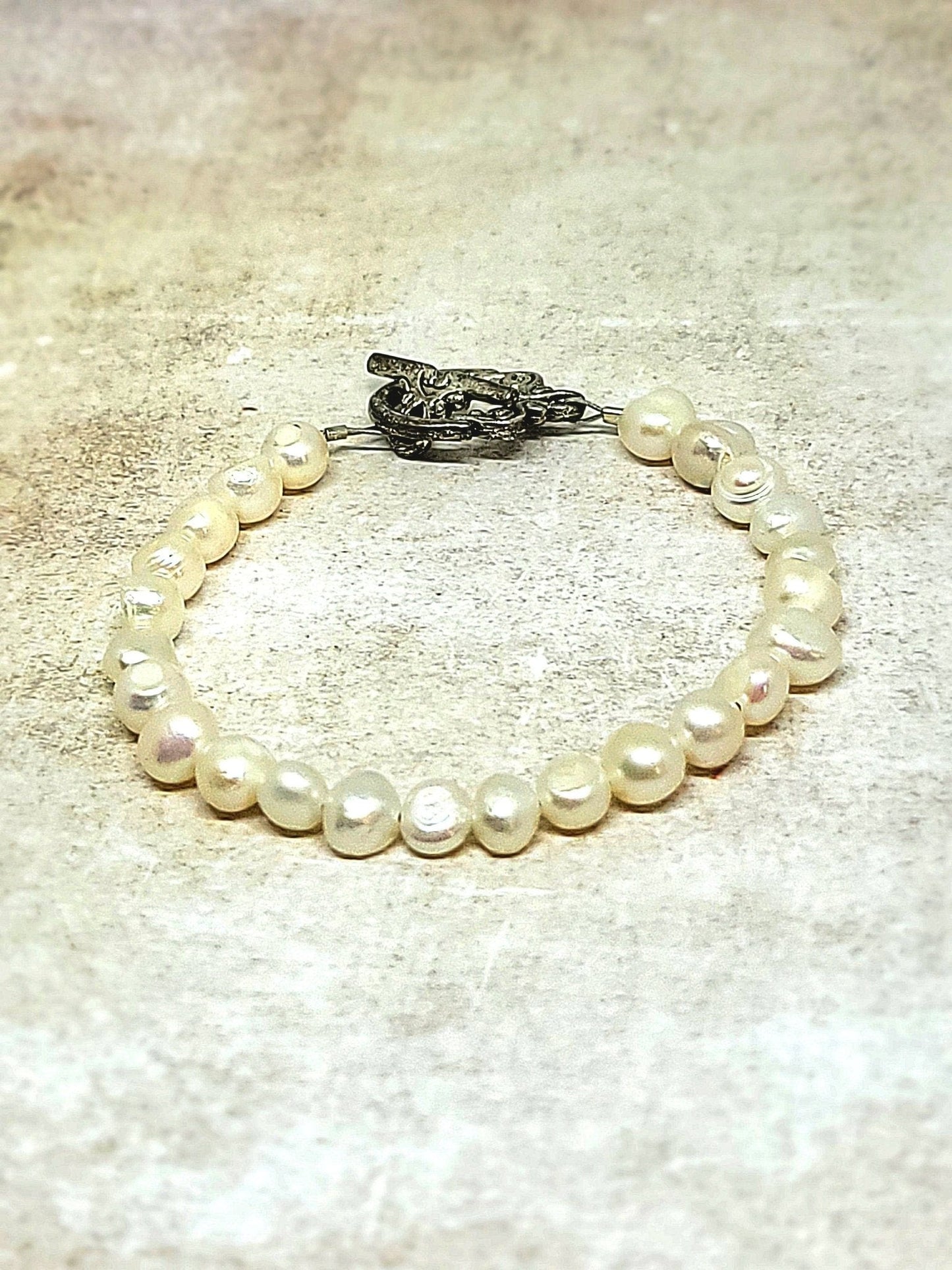 White Pearl Bracelet - Strings Handmade